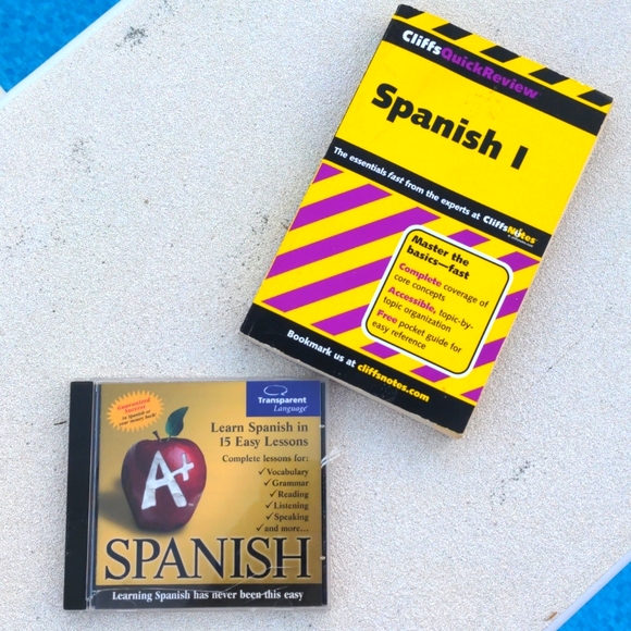 Spanish Cliffsnotes & CD Bundle Spanish 1 Cliffsnotes Paperback Book & SpanishCD - Picture 1 of 11